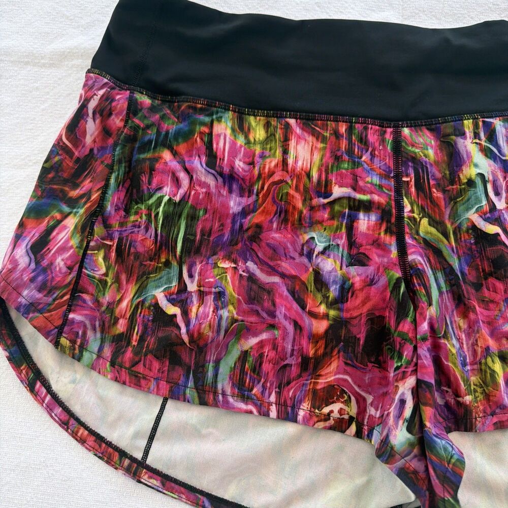 Lululemon Speed Up Short Multicolor Abstract Floral Running Shorts Womens 10 - Picture 4 of 15